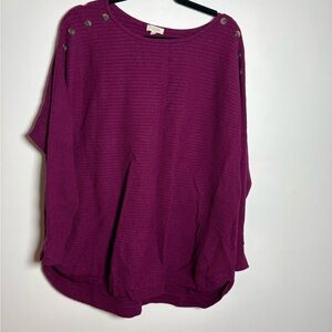 Laura  Women's Purple Button-Shoulder Sweatshirt